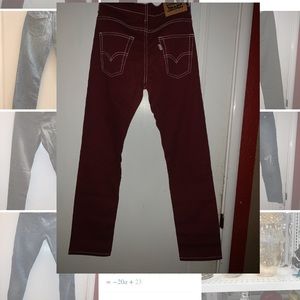 Levi’s burgundy slim jeans